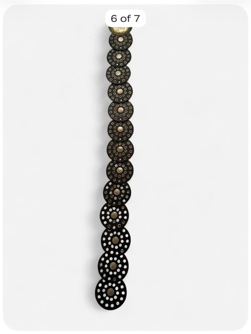 Black Wide Disc Western Belt | Silver Concho & Grommet Accent | Boho Statement
